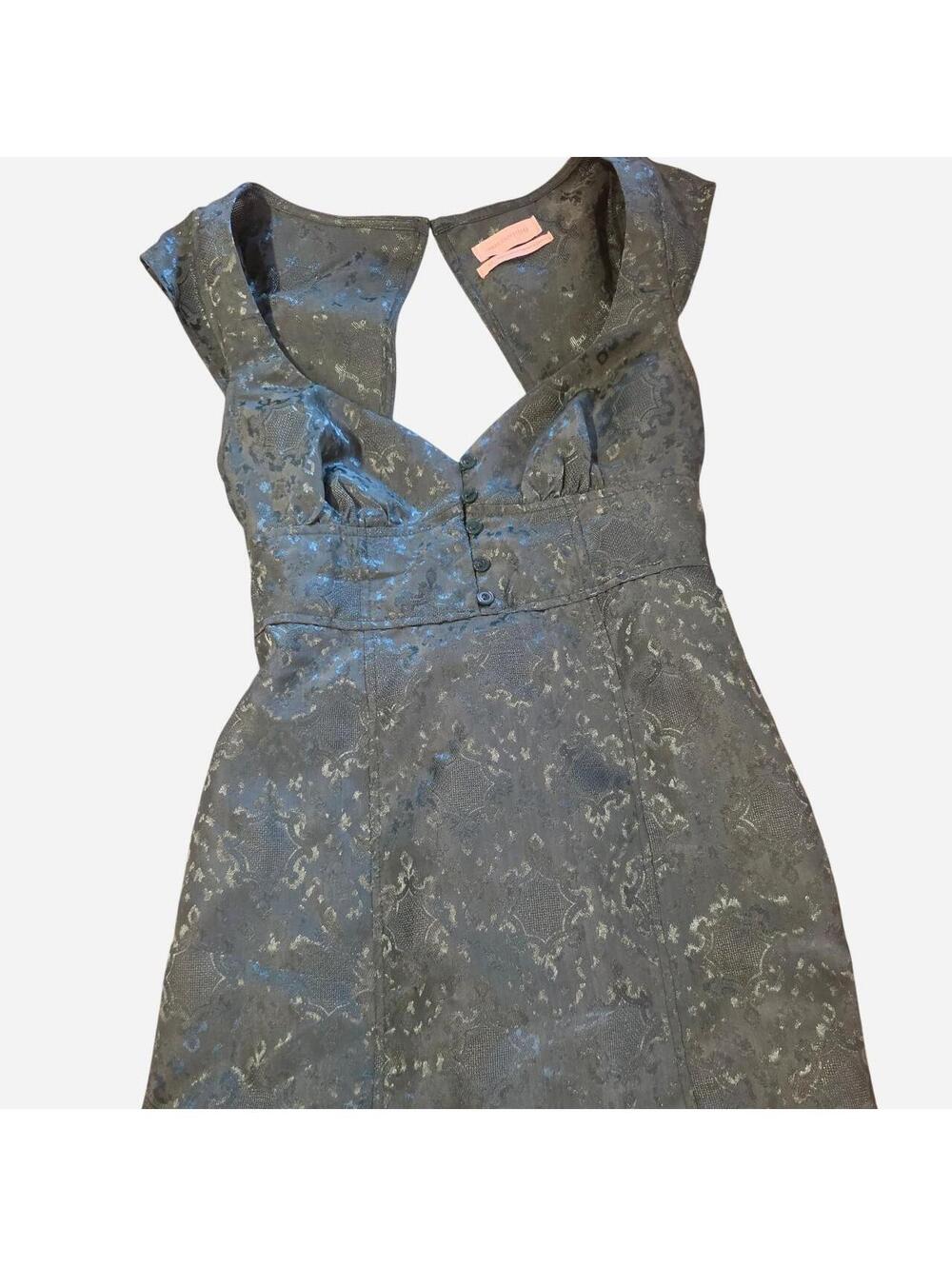 Urban Outfitters green floral mini dress size small button-up front #flora